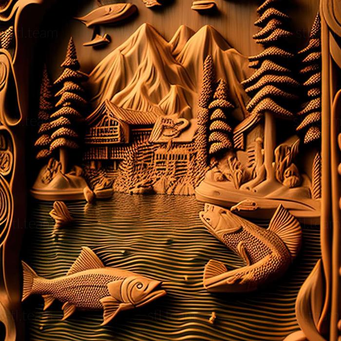 3D модель На Олден Понд Озеро Хакурюс (STL)